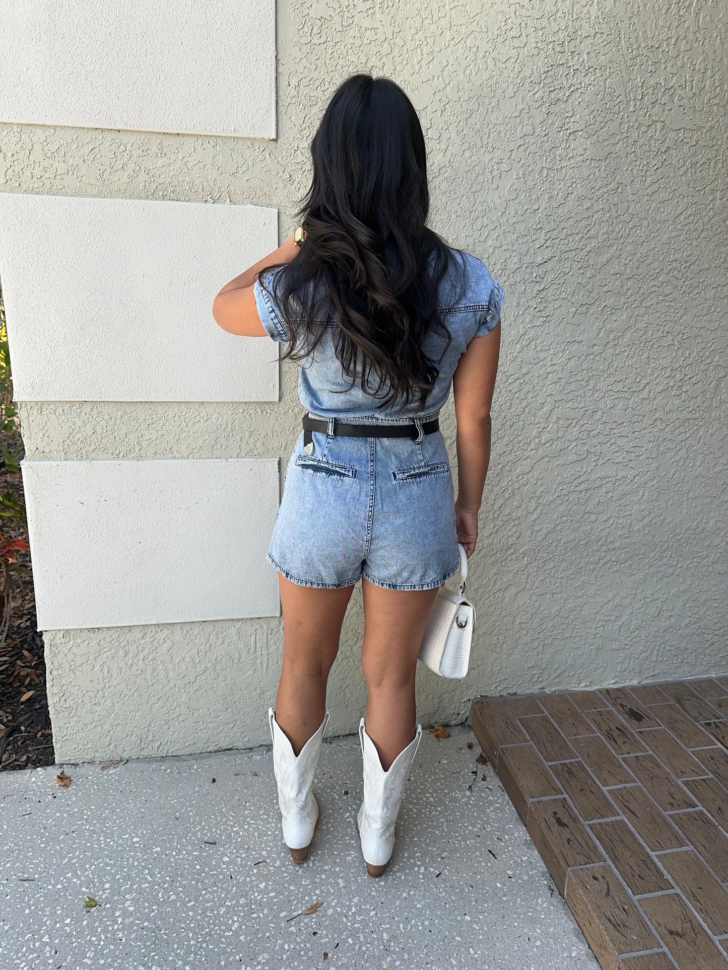 Down to Earth Denim Romper