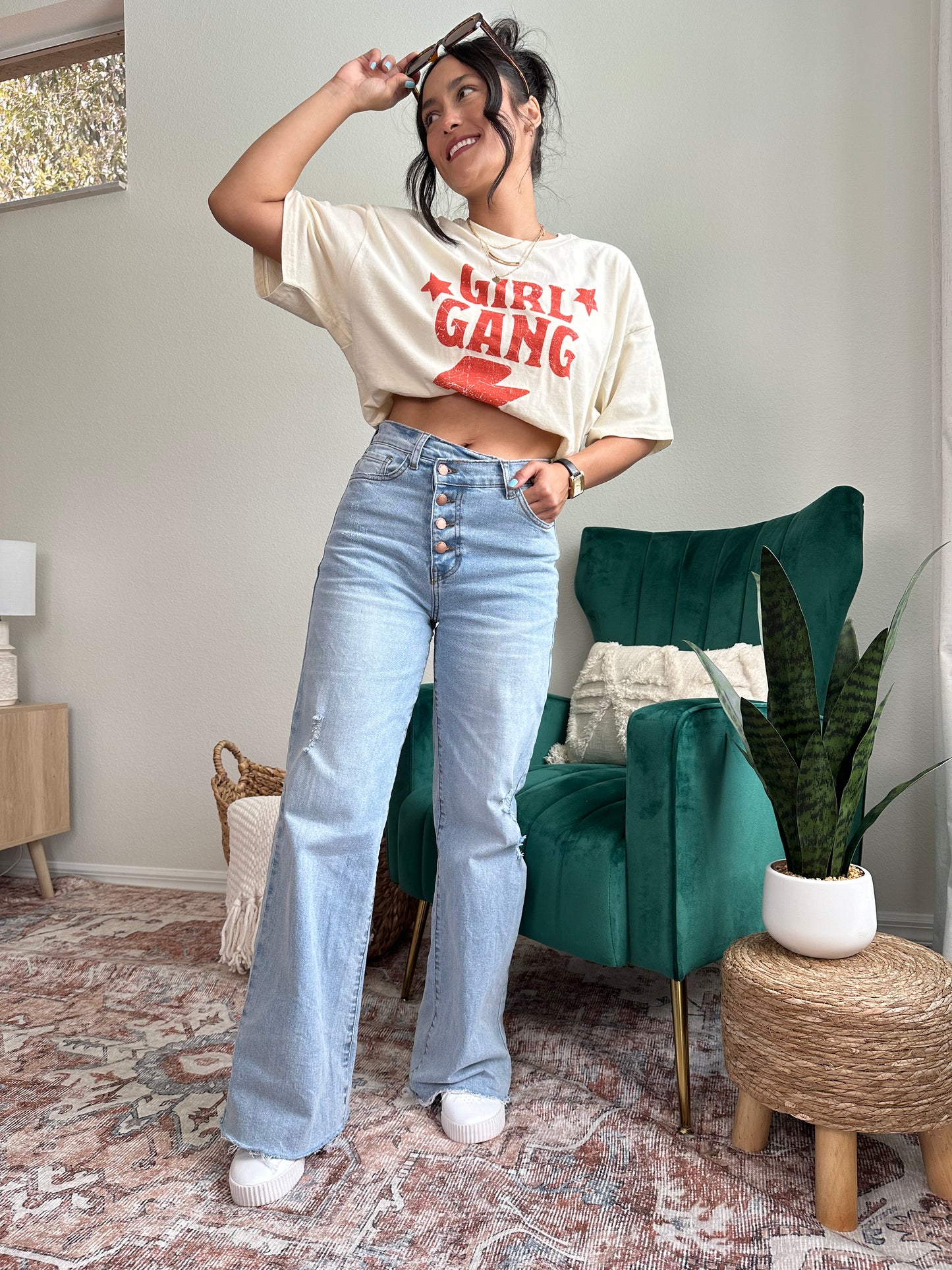 Blue Agave Wide Leg Jeans