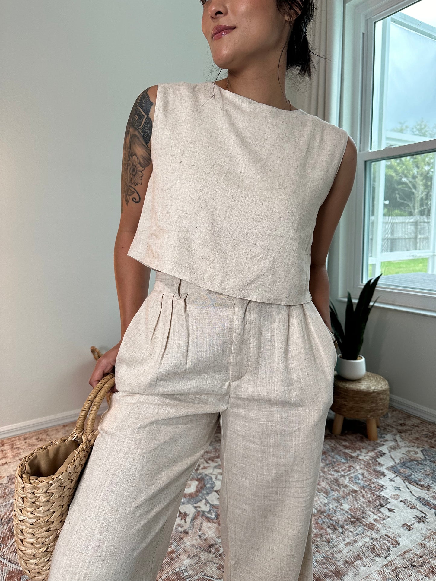 Alina Linen Pants Set