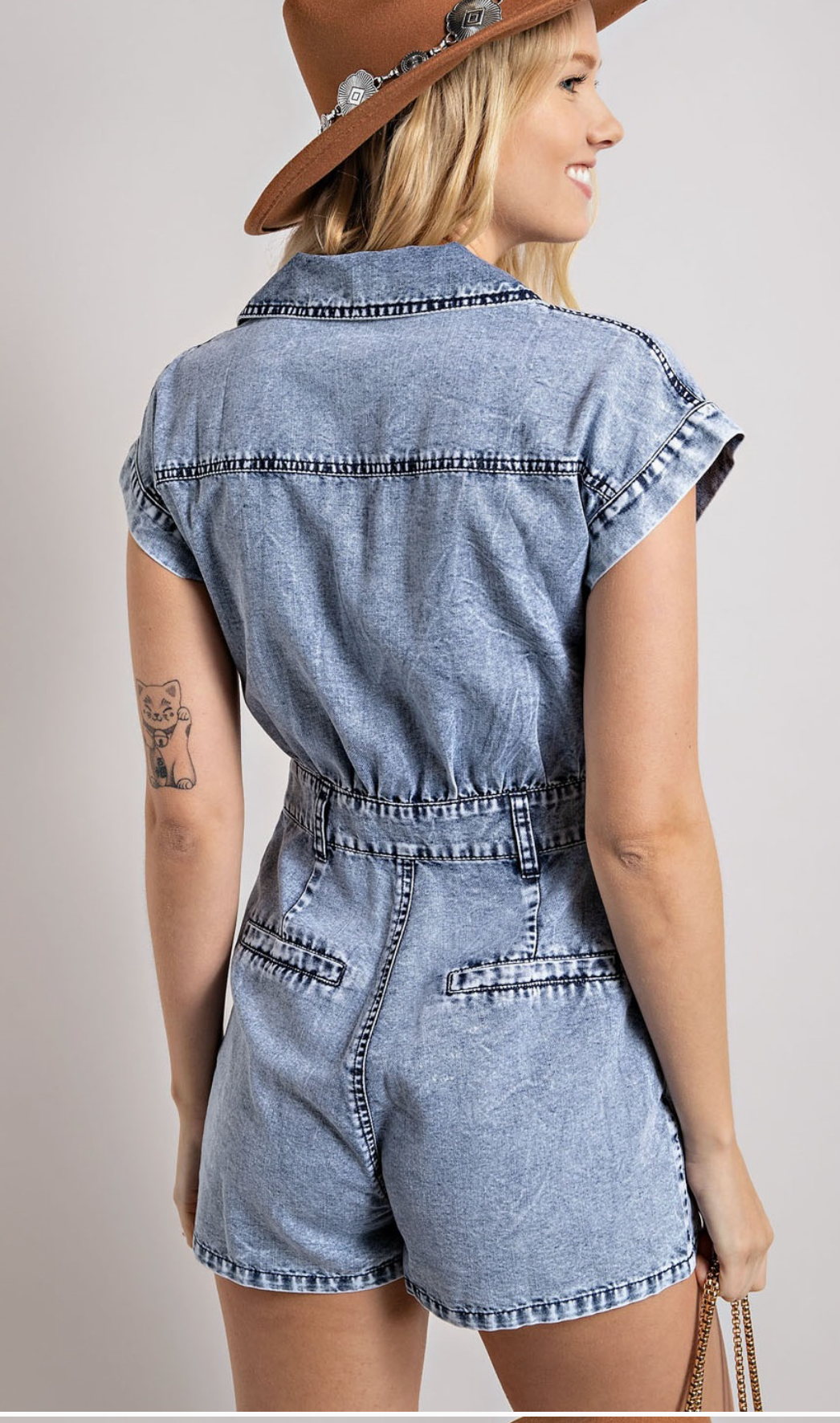 Down to Earth Denim Romper