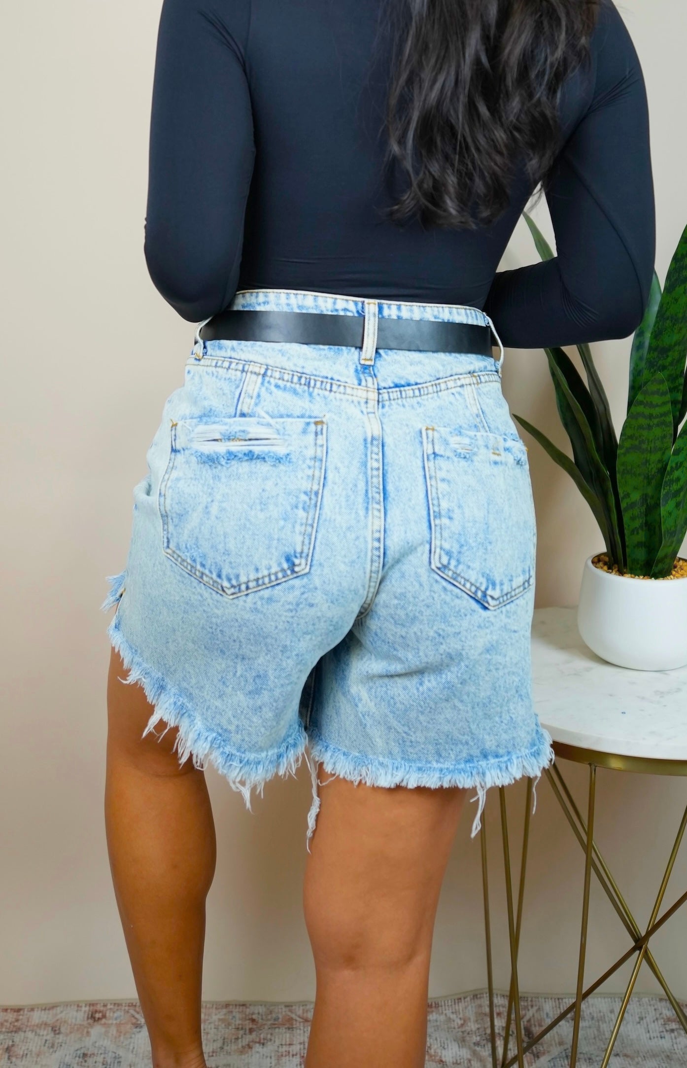 Desert Denim Mid Length Shorts