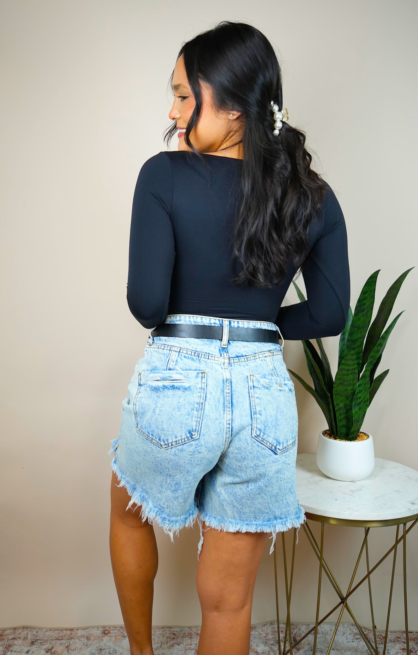 Desert Denim Mid Length Shorts